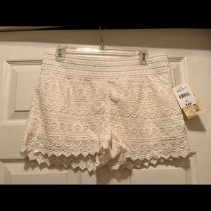 White Lace Shorts